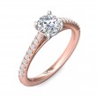 FlyerFit® 14K Pink Gold Shank And White Gold Top Micropave Engagement Ring