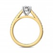 FlyerFit® 18K Yellow Gold Shank And White Gold Top Micropave Engagement Ring