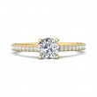 FlyerFit® 18K Yellow Gold Micropave Engagement Ring