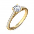 FlyerFit® 18K Yellow Gold Micropave Engagement Ring