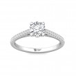 FlyerFit® 18K White Gold Micropave Engagement Ring