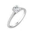 FlyerFit® 18K White Gold Micropave Engagement Ring