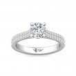 FlyerFit® 14K White Gold Micropave Engagement Ring