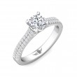 FlyerFit® 14K White Gold Micropave Engagement Ring