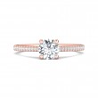 FlyerFit® 18K Pink Gold Micropave Engagement Ring