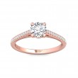 FlyerFit® 18K Pink Gold Micropave Engagement Ring