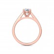 FlyerFit® 18K Pink Gold Micropave Engagement Ring