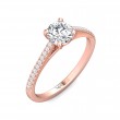 FlyerFit® 18K Pink Gold Micropave Engagement Ring