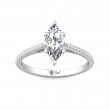 FlyerFit® 14K White Gold Micropave Engagement Ring