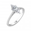 FlyerFit® 14K White Gold Micropave Engagement Ring