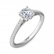 FlyerFit® 18K White Gold Micropave Engagement Ring