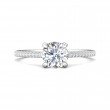 FlyerFit® 14K White Gold Micropave Engagement Ring