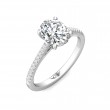 FlyerFit® 18K White Gold Micropave Engagement Ring