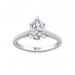 FlyerFit® 18K White Gold Micropave Engagement Ring