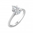 FlyerFit® 18K White Gold Micropave Engagement Ring