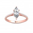 FlyerFit® 14K Pink Gold Micropave Engagement Ring