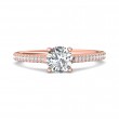 FlyerFit® 18K Pink Gold Micropave Engagement Ring