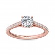 FlyerFit® 18K Pink Gold Micropave Engagement Ring