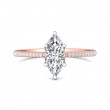 FlyerFit® 18K Pink Gold Shank And White Gold Top Micropave Engagement Ring