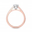 FlyerFit® 18K Pink Gold Shank And White Gold Top Micropave Engagement Ring