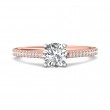 FlyerFit® 18K Pink Gold Shank And White Gold Top Micropave Engagement Ring