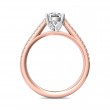 FlyerFit® 18K Pink Gold Shank And White Gold Top Micropave Engagement Ring