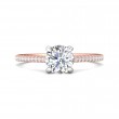 FlyerFit® 14K Pink Gold Shank And White Gold Top Micropave Engagement Ring