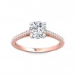 FlyerFit® 14K Pink Gold Shank And White Gold Top Micropave Engagement Ring