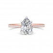 FlyerFit® 18K Pink Gold Shank And White Gold Top Micropave Engagement Ring