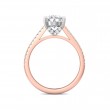 FlyerFit® 18K Pink Gold Shank And White Gold Top Micropave Engagement Ring