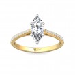 FlyerFit® 14K Yellow and 14K White Gold Micropave Engagement Ring