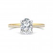 FlyerFit® 18K Yellow Gold Shank And White Gold Top Micropave Engagement Ring