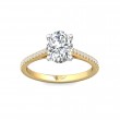 FlyerFit® 18K Yellow Gold Shank And White Gold Top Micropave Engagement Ring