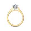 FlyerFit® 18K Yellow Gold Shank And White Gold Top Micropave Engagement Ring