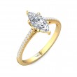 FlyerFit® 18K Yellow Gold Micropave Engagement Ring