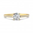 FlyerFit® 18K Yellow Gold Micropave Engagement Ring