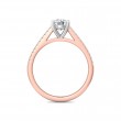 FlyerFit® 18K Pink Gold Shank And White Gold Top Micropave Engagement Ring