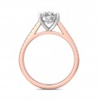 FlyerFit® 14K Pink Gold Shank And White Gold Top Micropave Engagement Ring