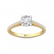 FlyerFit® 18K Yellow Gold Shank And White Gold Top Micropave Engagement Ring