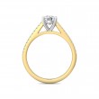 FlyerFit® 18K Yellow Gold Shank And White Gold Top Micropave Engagement Ring