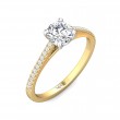 FlyerFit® 18K Yellow Gold Shank And White Gold Top Micropave Engagement Ring