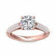 FlyerFit® 14K Pink Gold Micropave Engagement Ring