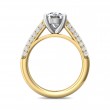 FlyerFit® 18K Yellow Gold Shank And White Gold Top Micropave Engagement Ring