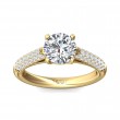 FlyerFit® 18K Yellow Gold Micropave Engagement Ring