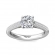 FlyerFit® Platinum Micropave Engagement Ring