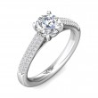 FlyerFit® Platinum Micropave Engagement Ring