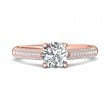 FlyerFit® 14K Pink Gold Micropave Engagement Ring