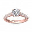 FlyerFit® 14K Pink Gold Micropave Engagement Ring