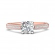 FlyerFit® 18K Pink Gold Shank And White Gold Top Micropave Engagement Ring