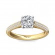 FlyerFit® 14K Yellow and 14K White Gold Micropave Engagement Ring